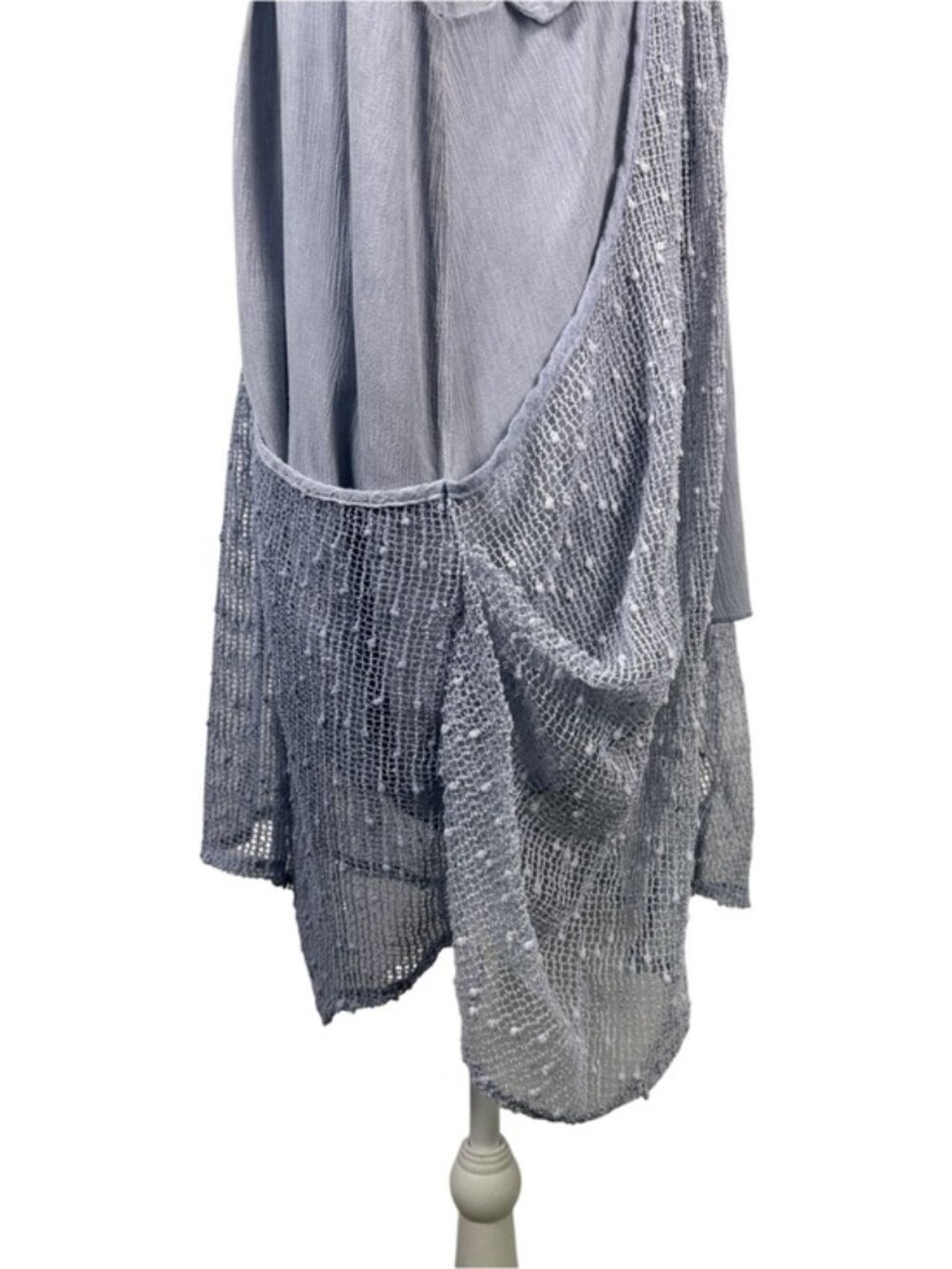 Simply Couture Dusty Blue Lagenlook Draped Vest L Boho Artwear Layered - Picture 7 of 12